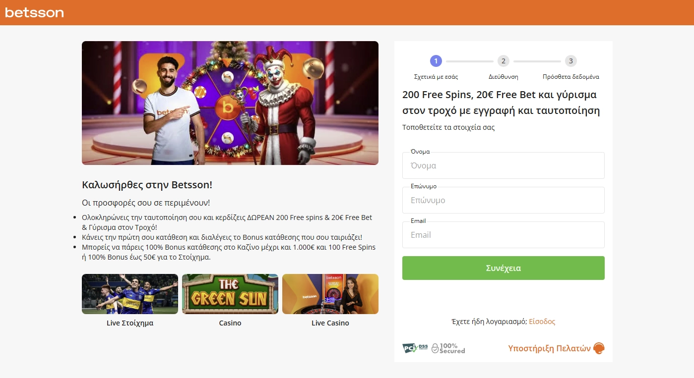 Betsson Registration Process